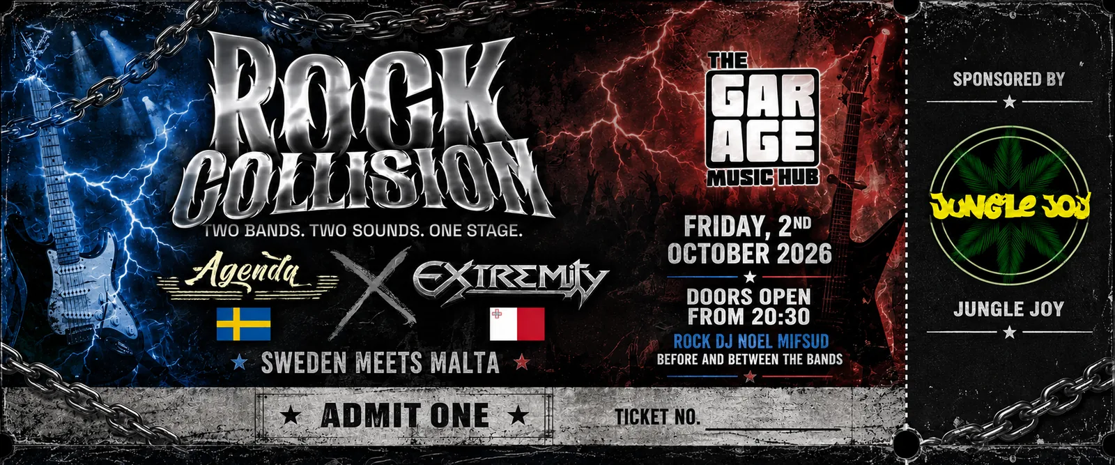 Rock Collision printed event ticket